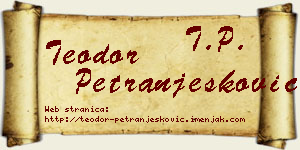 Teodor Petranjesković vizit kartica